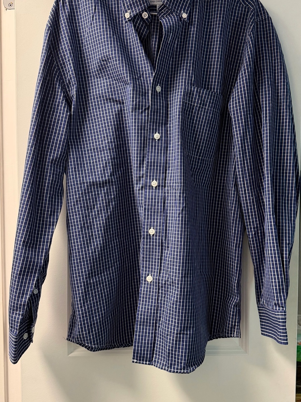 Saddlebred Navy and White Windowpane Button-Down Shirt